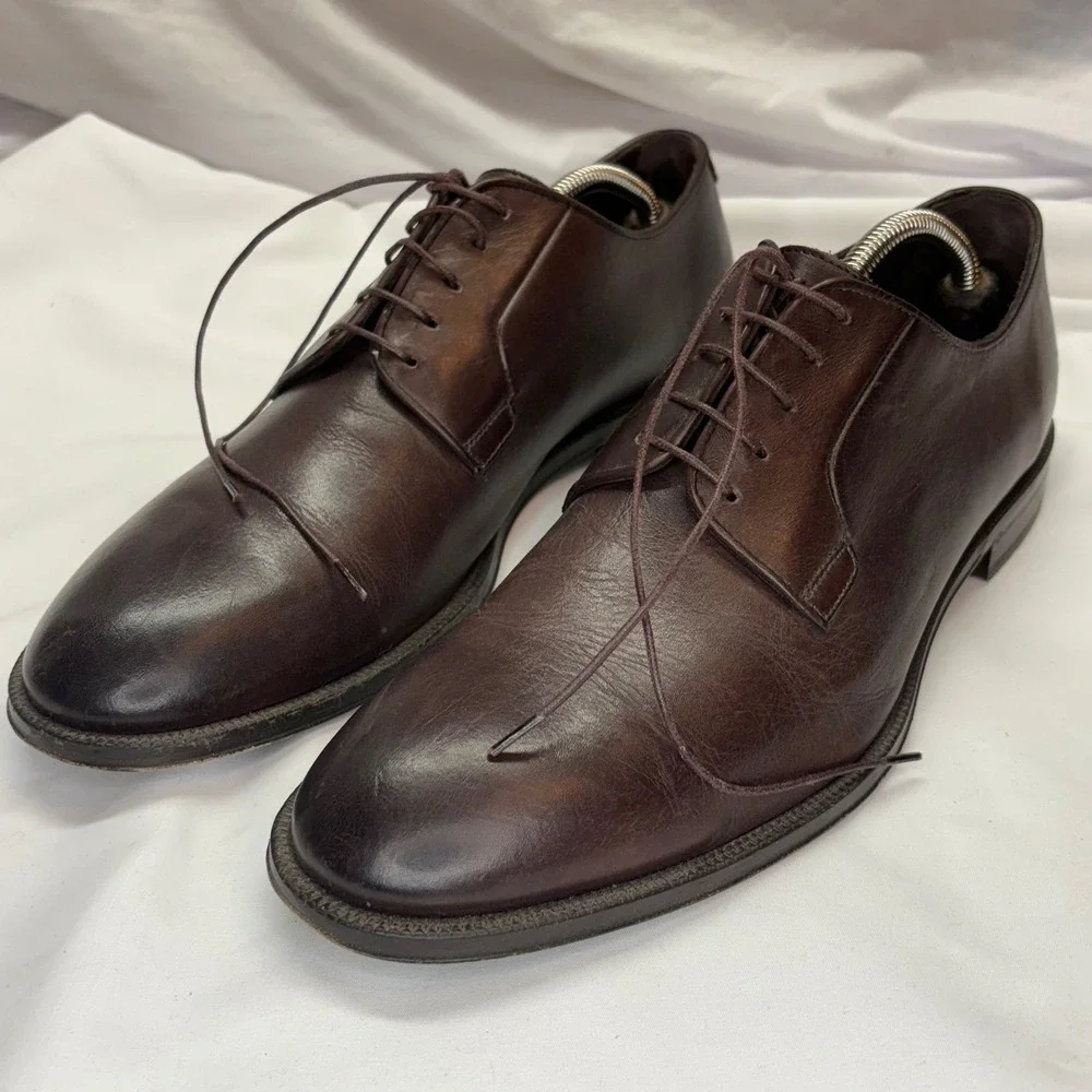 Paul Smith Antique Leather Oxford Flexible Travel Shoes Mens 11‎ USMade in Italy